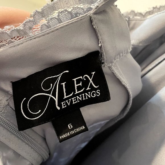 Alex Evenings Silver Sequin Long Dress and Jacket - Mother of the Bride - Picture 9 of 13